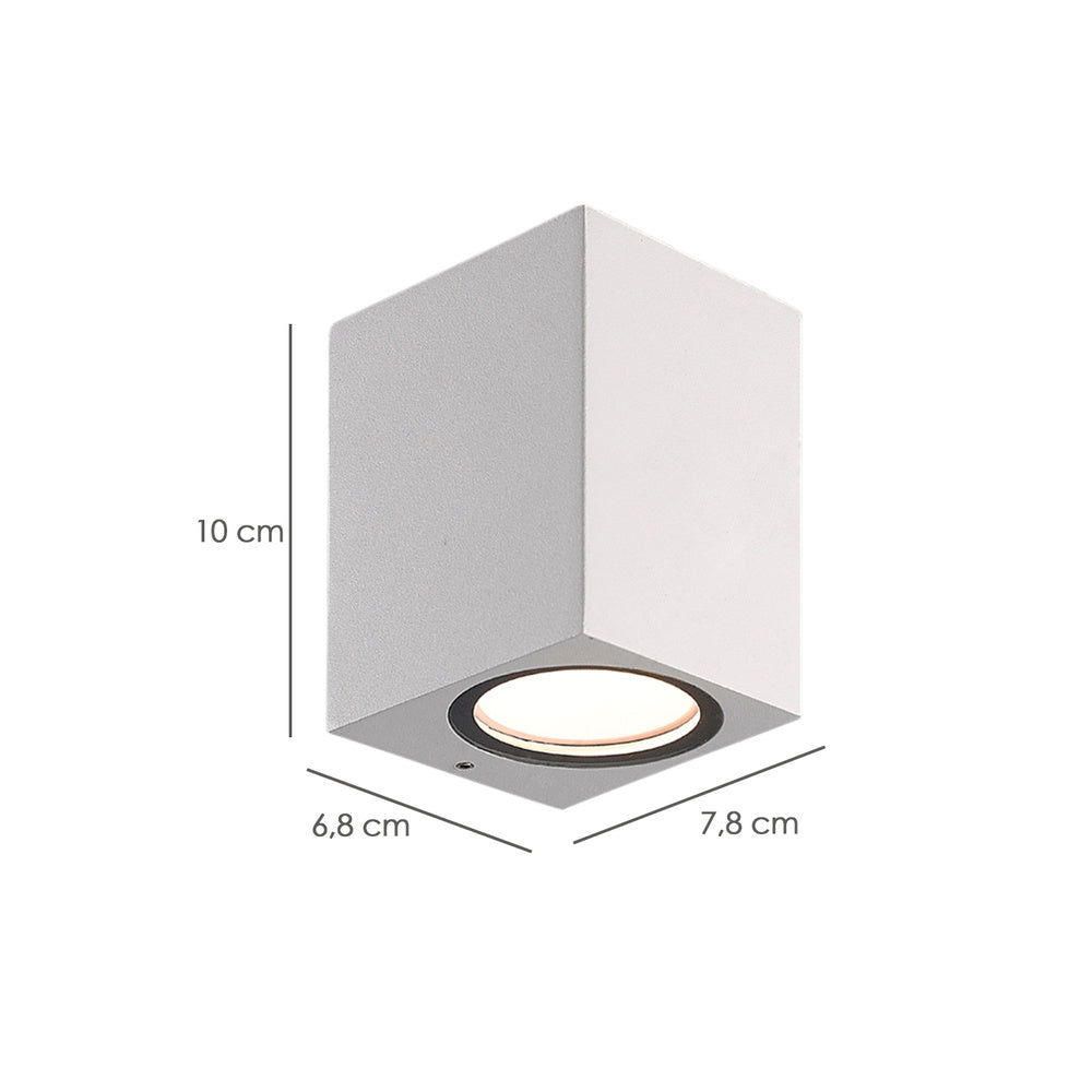 Lámpara Aplique Cuadrado Exterior  Blanca