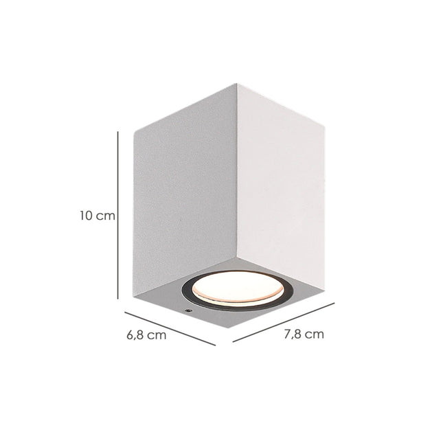 Lámpara Aplique Cuadrado Exterior  Blanca