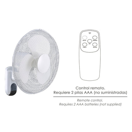 Ventilador Maurer de Pared Ø40 cm con Mando a Distancia