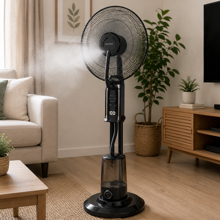 Ventilador con Nebulizador de Pie 75W Ø40 cm – 3 Velocidades y Depósito 3,2L
