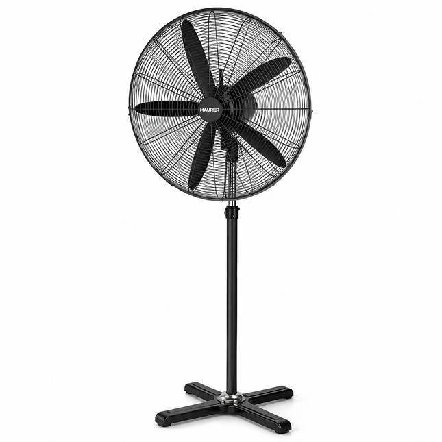 Ventilador de Pie Industrial Ø65 cm Negro 190W Regulable