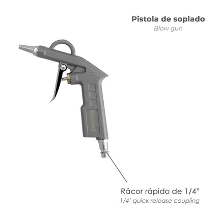 Kit de Accesorios para Compresor de Aire Comprimido 5 Piezas con Conexión Rápida | Inflado, Pintado y Limpieza