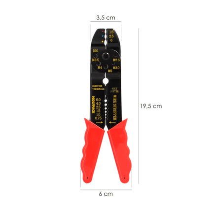 Alicate Crimpar Terminales con Pelacables 195 mm | Crimpadora Faston y Conectores con Cortador de Rosca