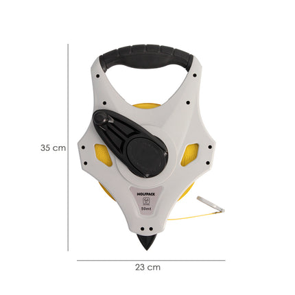 Cinta Métrica 50 m Fibra de Vidrio con Recogida 3X