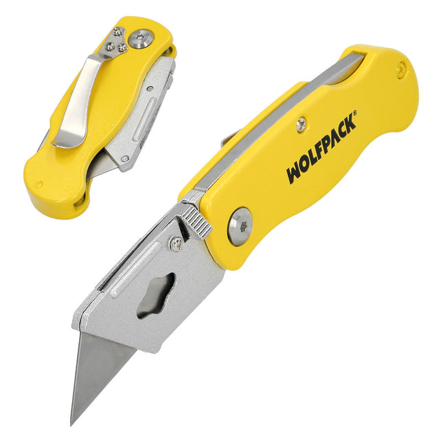 Cutter Plegable 155 mm con Hoja Trapezoidal y Bloqueo