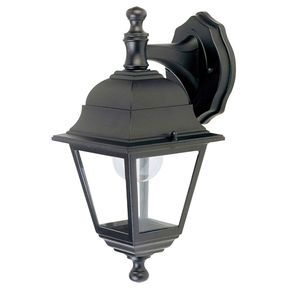Farol de Jardín con Soporte Alto Negro