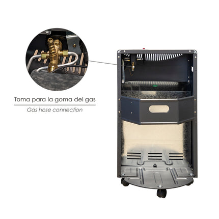 Estufa Gas Infrarroja Cerámica 4,5 kW | 3 Potencias con Ruedas