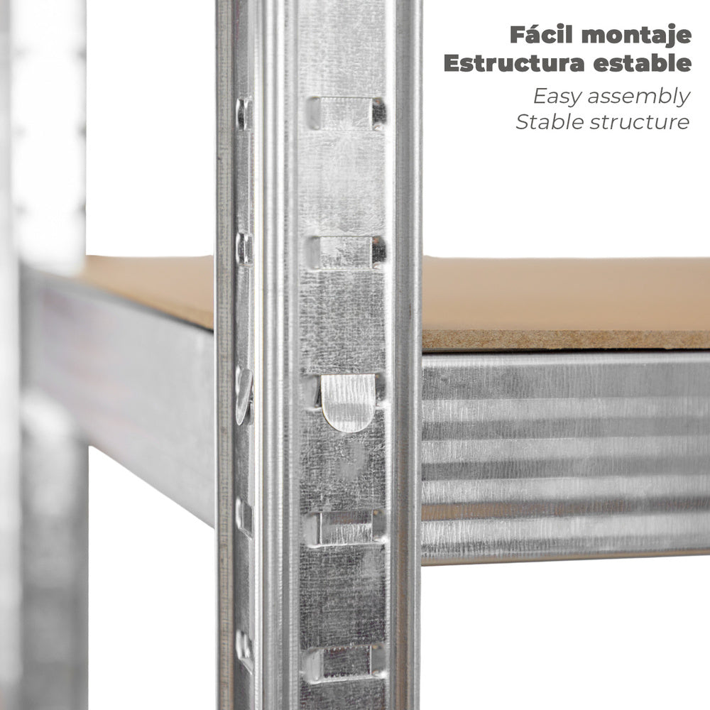 Estantería Sin Tornillos 90x40x180 cm | 5 Baldas 100 kg por nivel