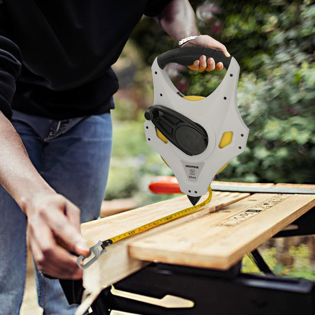 Cinta Métrica 50 m Fibra de Vidrio con Recogida 3X