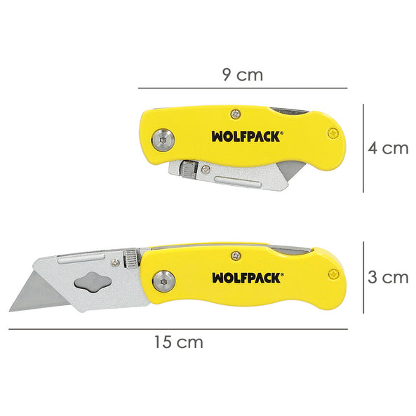 Cutter Plegable 155 mm con Hoja Trapezoidal y Bloqueo