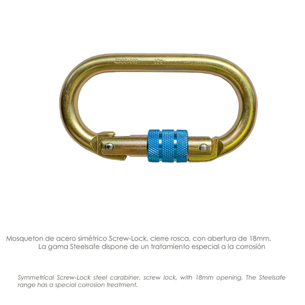 Cinturón de Seguridad con Cuerda y Mosquetón Anticaídas