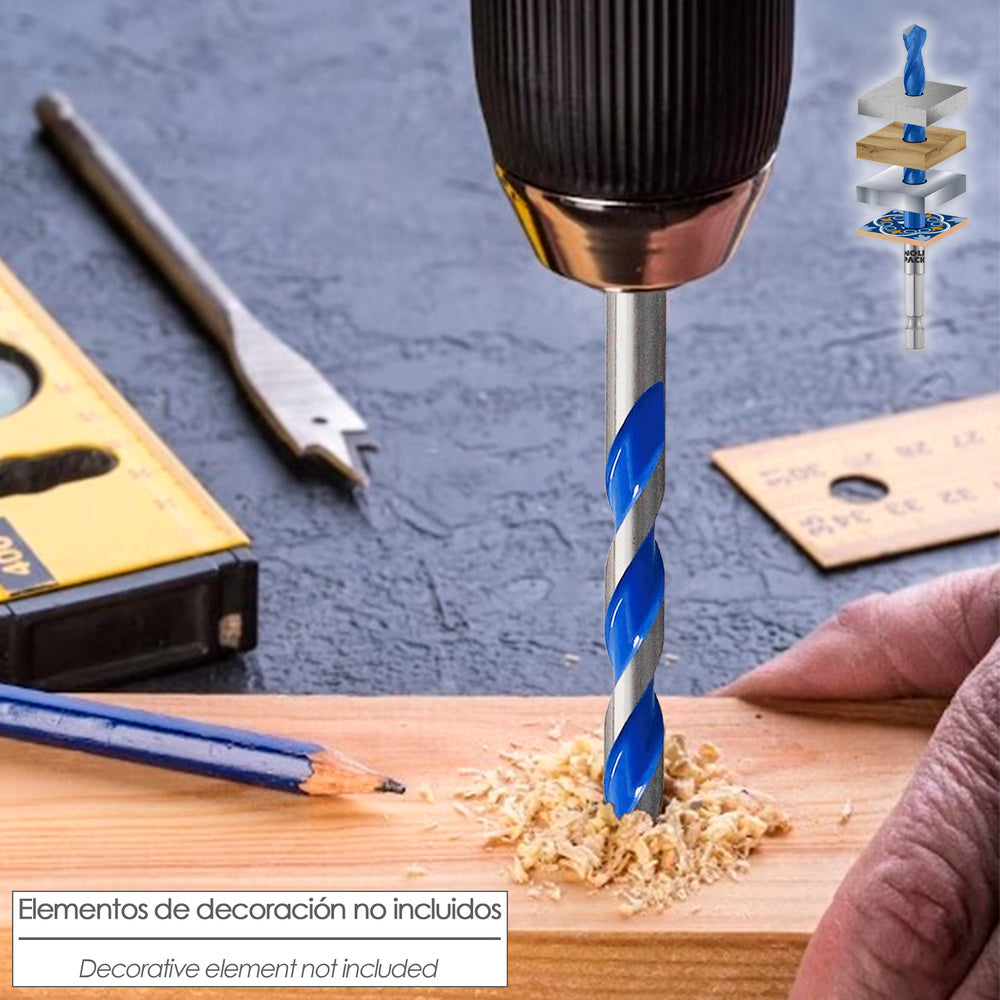 Estuche de Brocas Wolfpack Universales Ø4–10 mm | Punta Hexagonal Multiusos