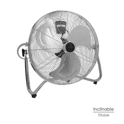 Ventilador de Suelo Cromado Ø50 cm 120W Alta Velocidad