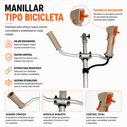 Desbrozadora 52cc Potente HMT Tools – Arranque Fácil y Máximo Rendimiento