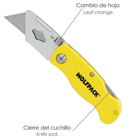 Cutter Plegable 155 mm con Hoja Trapezoidal y Bloqueo