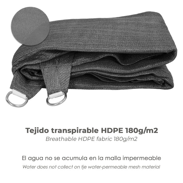 Toldo Vela Sombra Triangular para Jardín 5,0 x 5,0 metros