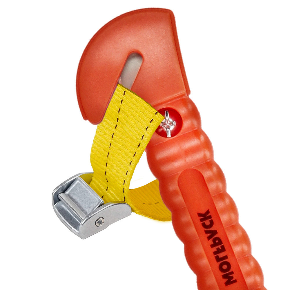 Martillo Rompecristales con Cuchilla – Herramienta de Emergencia 17cm con Punta de Tungsteno y Cortacinturón