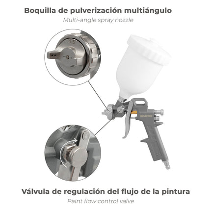Kit de Accesorios para Compresor de Aire Comprimido 5 Piezas con Conexión Rápida | Inflado, Pintado y Limpieza