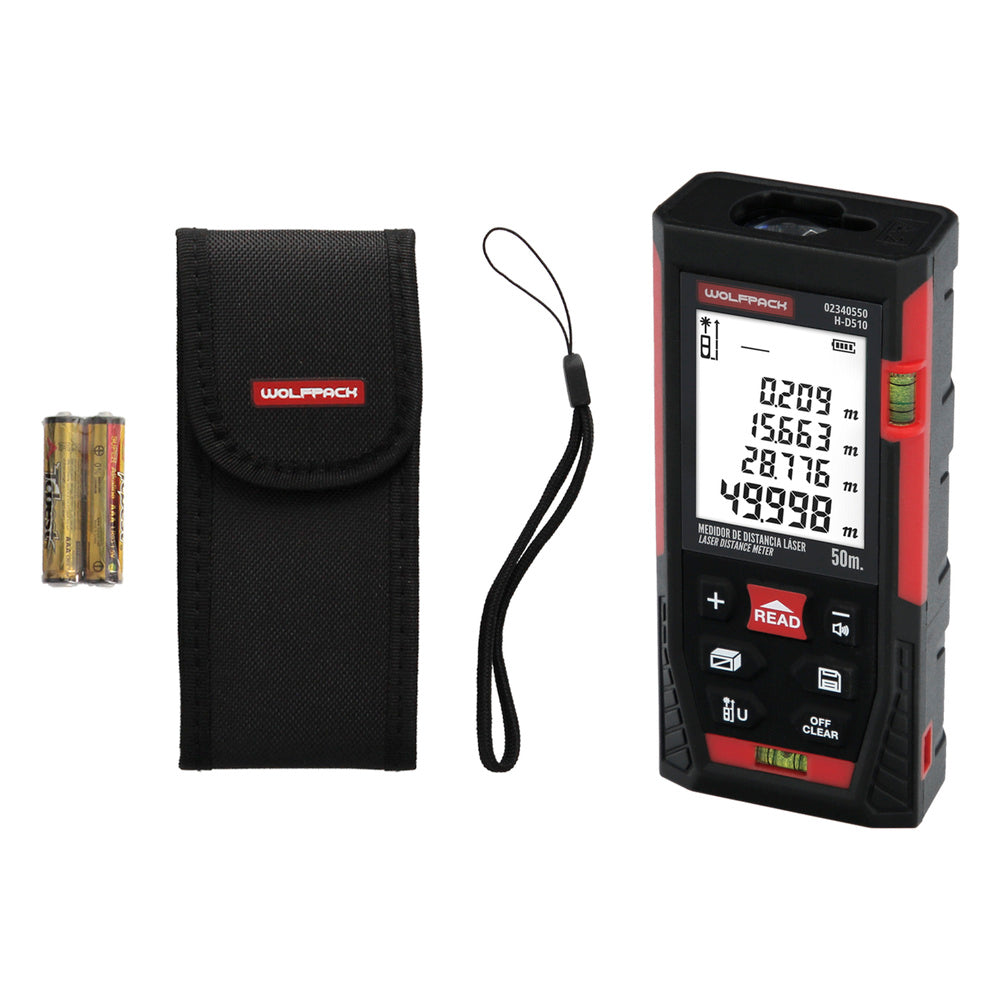 Medidor Láser 50 m con 10 Funciones y Alta Precisión