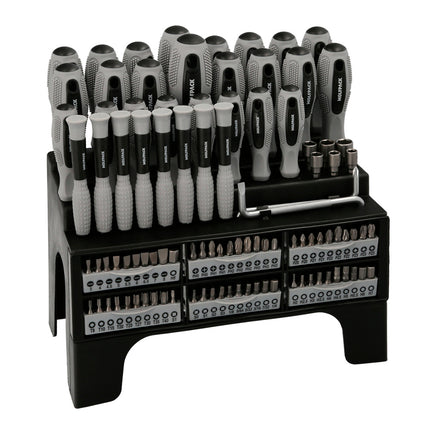 Juego de Destornilladores y Puntas 100 Piezas con Soporte | Acero Cromo Vanadio y Mango Bimaterial