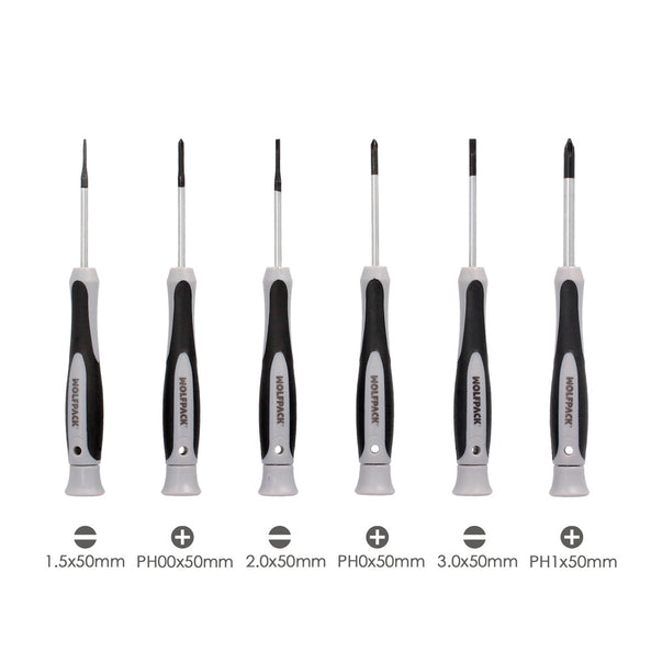 Juego de Destornilladores de Precisión Plus 6 Piezas | Puntas Magnéticas y Mango Antideslizante