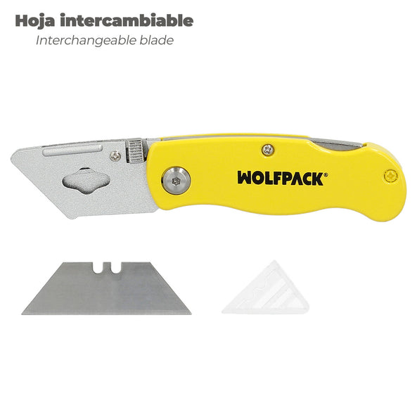 Cutter Plegable 155 mm con Hoja Trapezoidal y Bloqueo