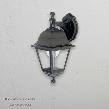 Farol de Jardín con Soporte Alto Negro