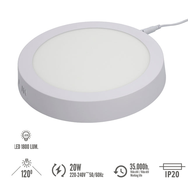 Lámpara de Superficie LED 20 W – 1800 lm – 3000K