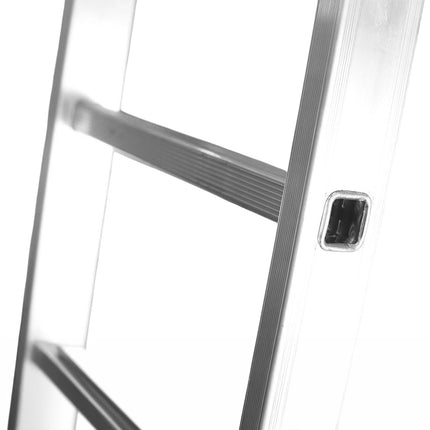 Escalera de Aluminio 2 Tramos Mecánica 14+14 Peldaños