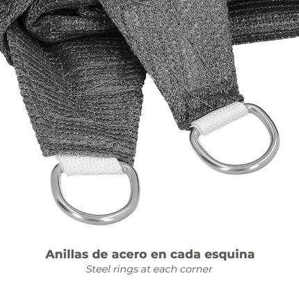 Toldo Vela Sombra Triangular para Jardín 5,0 x 5,0 metros