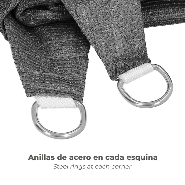 Toldo Vela Sombra Triangular para Jardín 5,0 x 5,0 metros