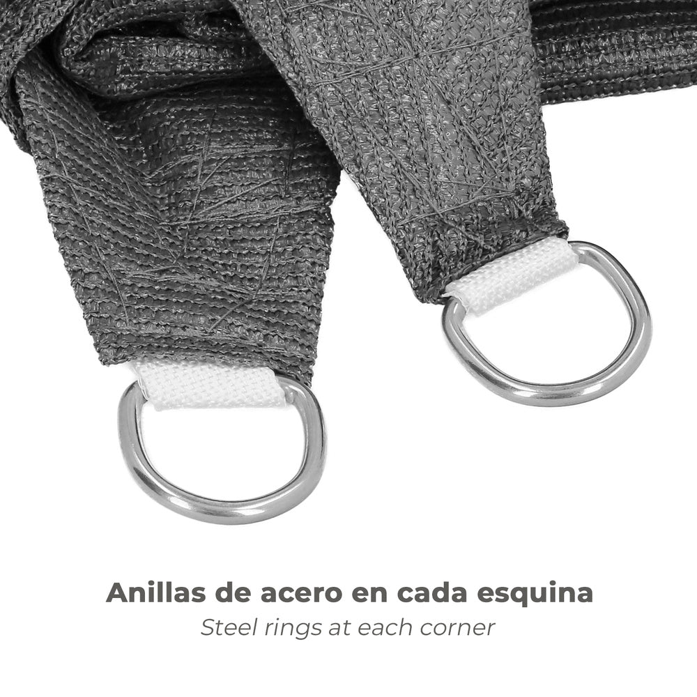 Toldo Vela Sombra Triangular para Jardín 5,0 x 5,0 metros