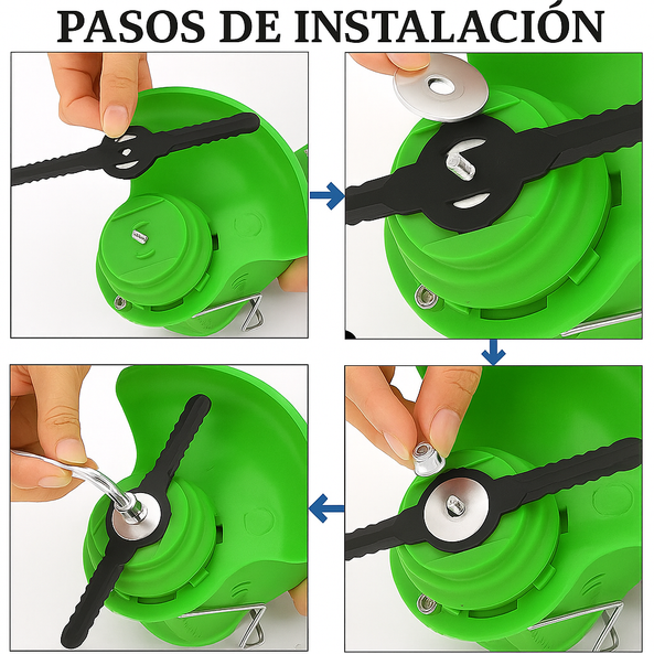 Kit 12 Cuchillas de Nylon para Desbrozadora a Batería - Compatibles, Resistentes y Fáciles de Instalar
