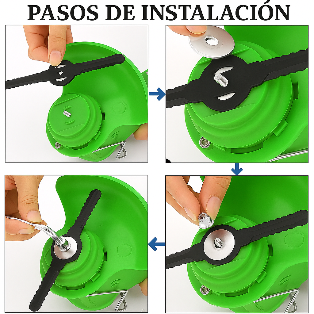 Kit 12 Cuchillas de Nylon para Desbrozadora a Batería - Compatibles, Resistentes y Fáciles de Instalar