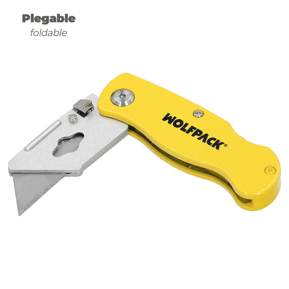 Cutter Plegable 155 mm con Hoja Trapezoidal y Bloqueo