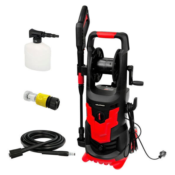 Hidrolimpiadora Alta Presión 180 bar | 2.400 W, 390 l/h, con Accesorios y Ruedas