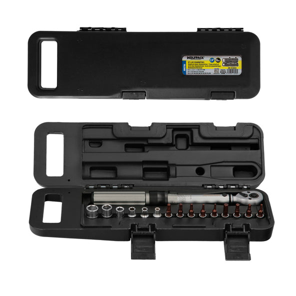 Set Llave Dinamométrica 1/4" con Vasos y Puntas | Par 5–25 Nm | Acero Cromo Vanadio