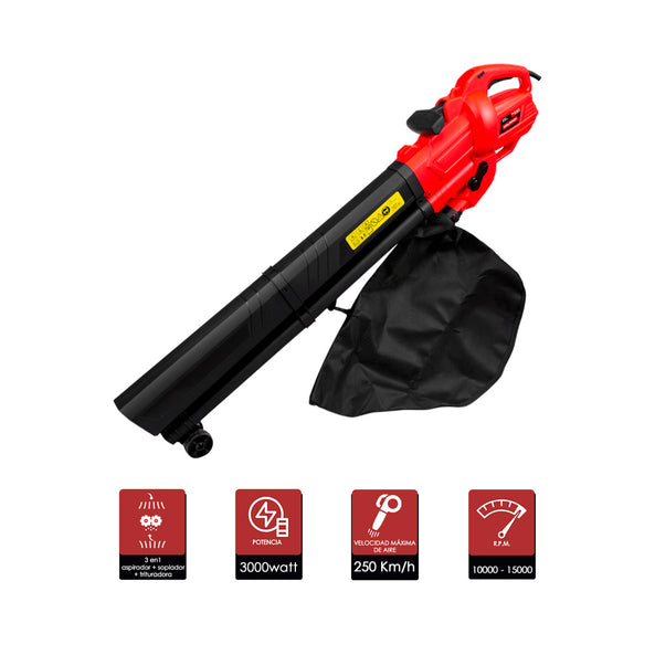 Aspirador Soplador de Jardín WOLFPACK 3.000W
