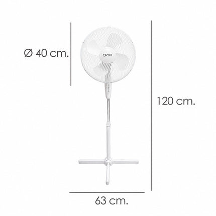 Ventilador de Pie Blanco Ø40 cm 45W Oscilante