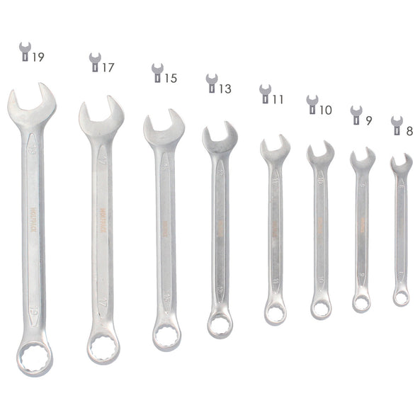 Juego de Llaves Combinadas Wolfpack 8 Piezas | Kit Compacto para Taller y Bricolaje