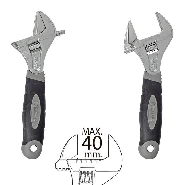 Llave Ajustable Heavy Duty 8" | Gran Apertura 40 mm · Acero Cromo Vanadio