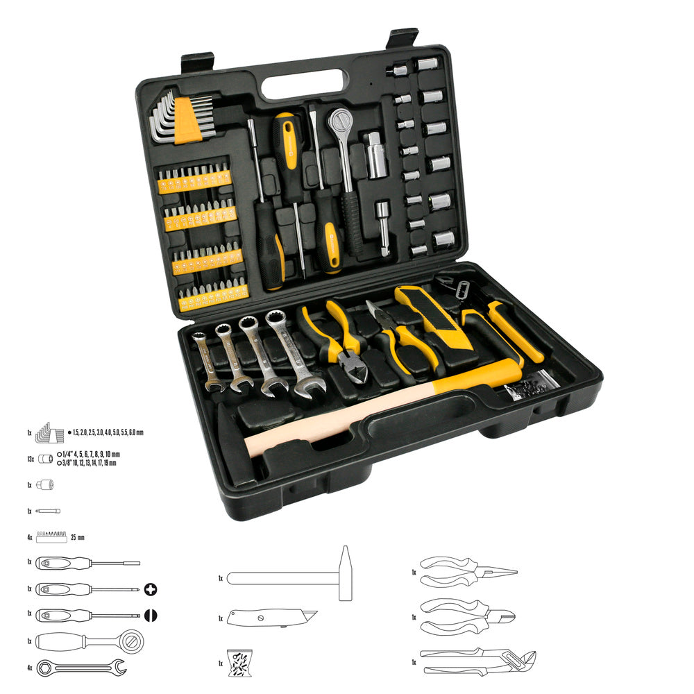 Juego de Herramientas 160 Piezas con Maletín | Kit Completo en Acero Cromo Vanadio