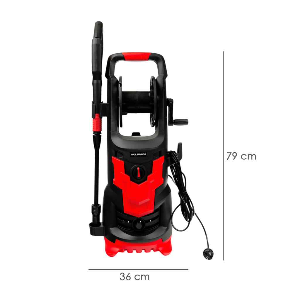 Hidrolimpiadora Alta Presión 180 bar | 2.400 W, 390 l/h, con Accesorios y Ruedas