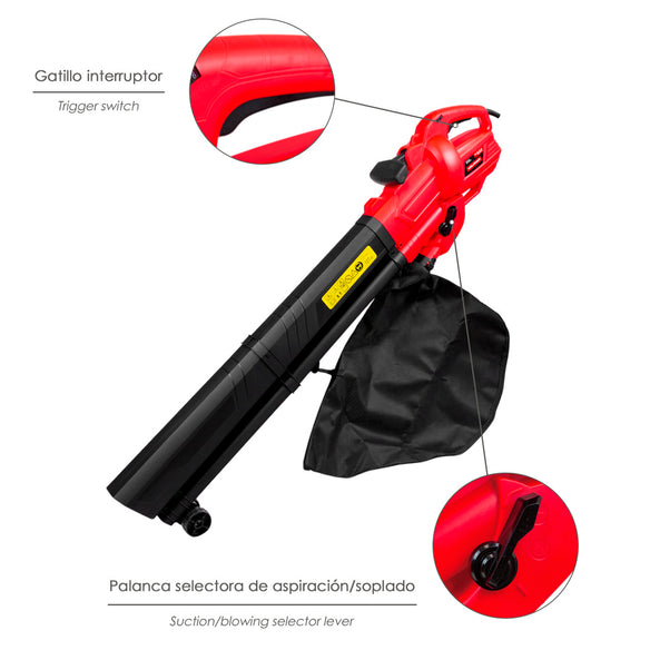 Aspirador Soplador de Jardín WOLFPACK 3.000W