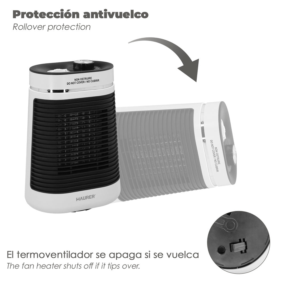 Termoventilador Cerámico Oscilante 1000 - 1500 W