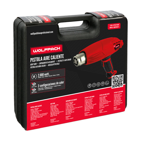 Pistola de Aire Caliente 2000W con 2 Potencias y Accesorios | Decapador Eléctrico Profesional