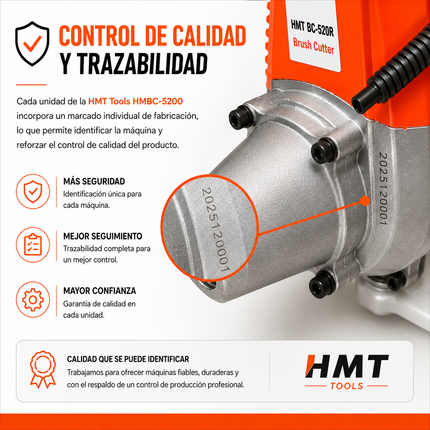 Desbrozadora 52cc Potente HMT Tools – Arranque Fácil y Máximo Rendimiento