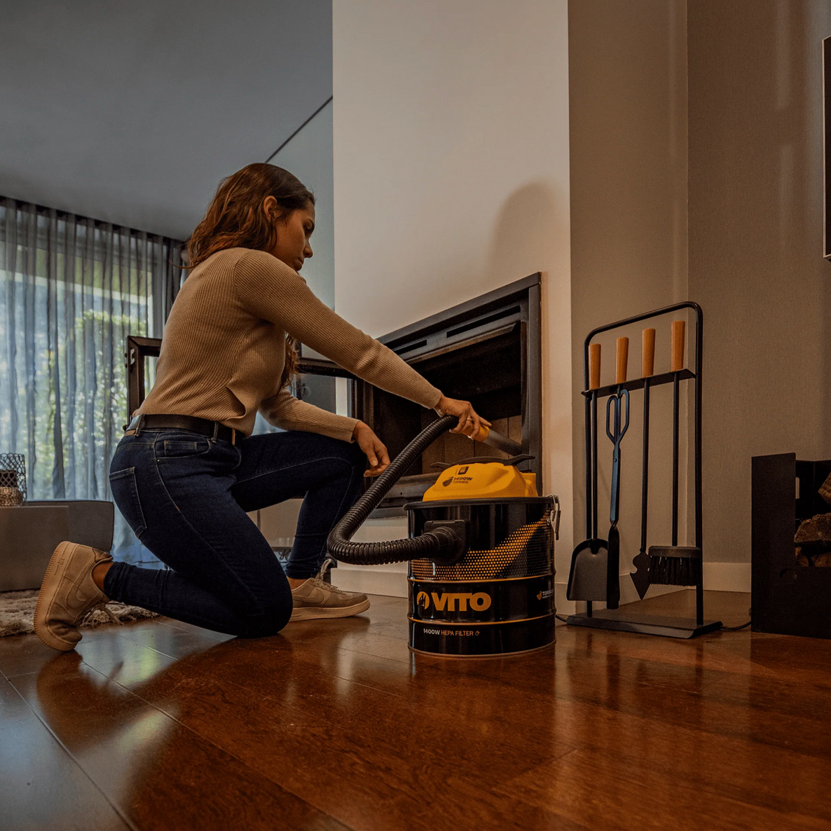 Aspirador/Soplador de Cenizas 1400W con Depósito Metálico 18L | Con Filtro HEPA y Función de Soplado
