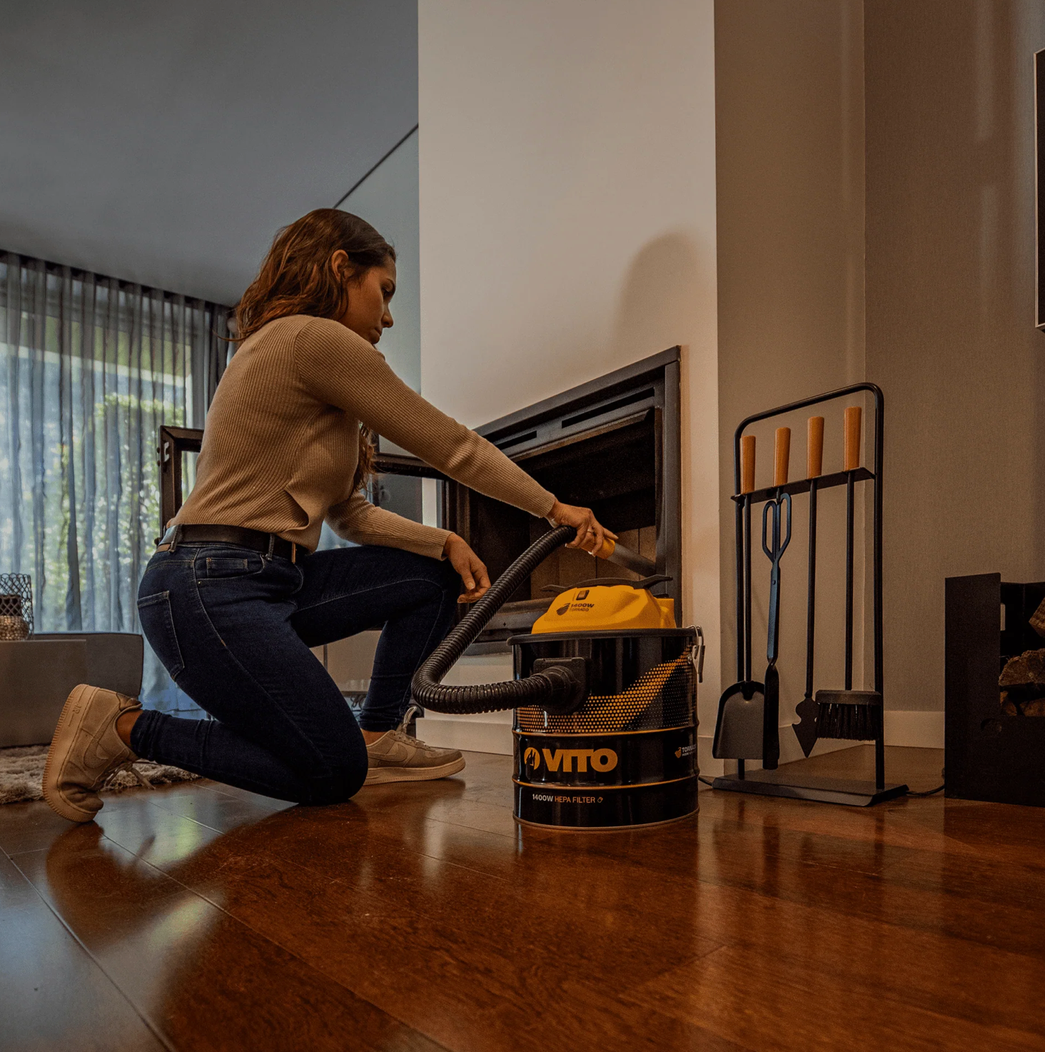 Aspirador/Soplador de Cenizas 1400W con Depósito Metálico 18L | Con Filtro HEPA y Función de Soplado