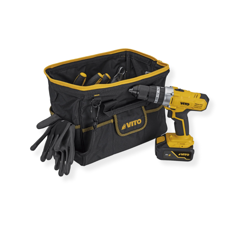 Bolsa Porta-Herramientas de Nylon Reforzado con 18 Bolsillos y Mango de Transporte